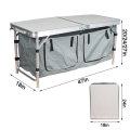 Lightweight Height Adjustable Foldable storage kitchen camping table with Large 2 Compartment Storage Bag for BBQ Party
